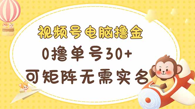 （14220期）视频号电脑撸金 0撸单号30+ 可矩阵 无需实名多号多得-亮剑学堂